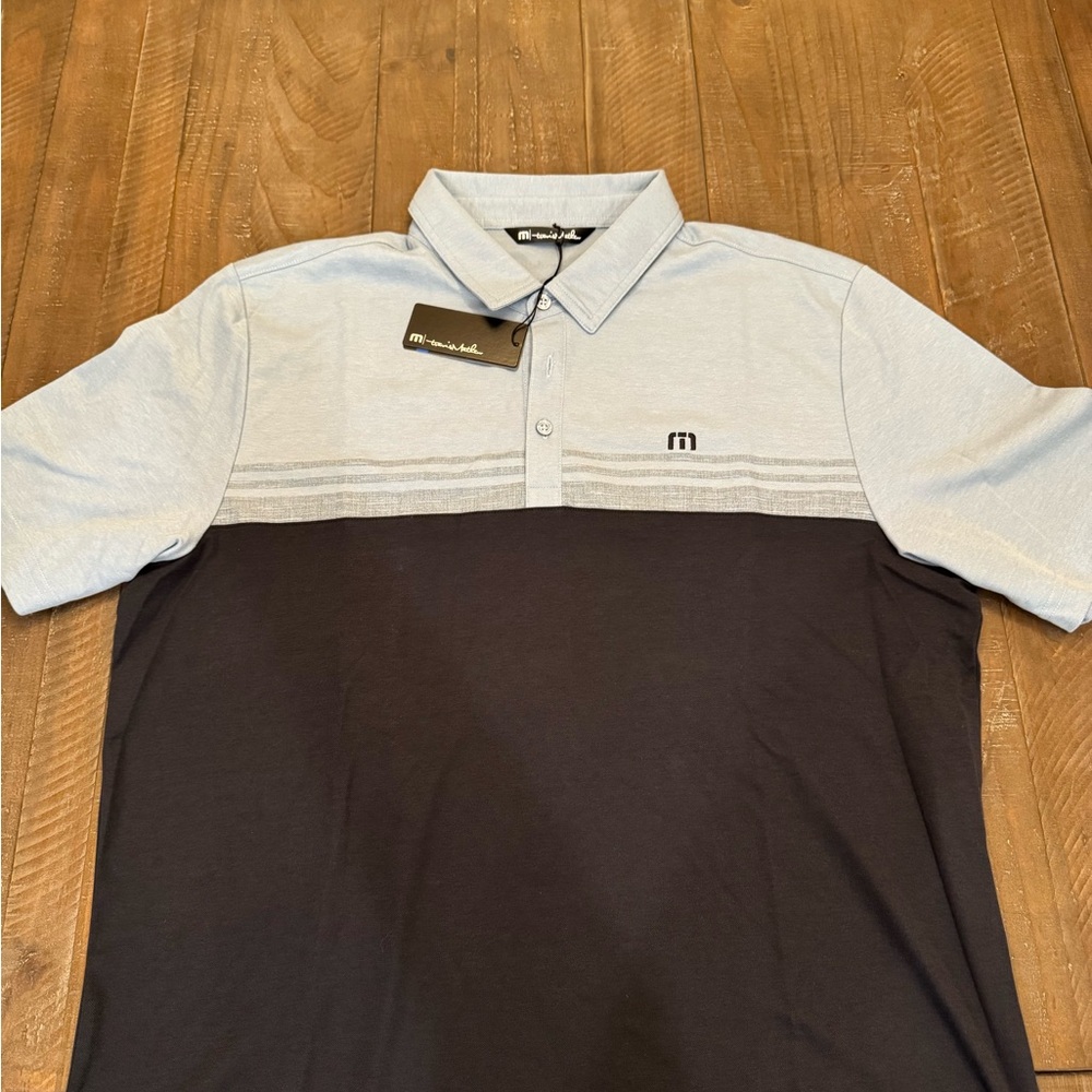 Travis Mathew XL Teal/Green & Black Polo - Brand New w/tags.